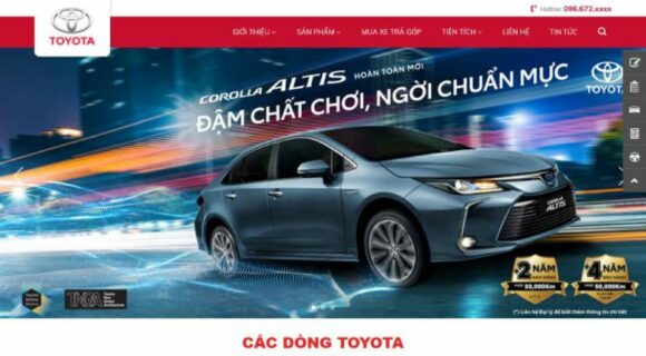 Thiết kế Website Bán Xe Toyota. Theme Wordpress Ô Tô Bán Xe Toyota 3