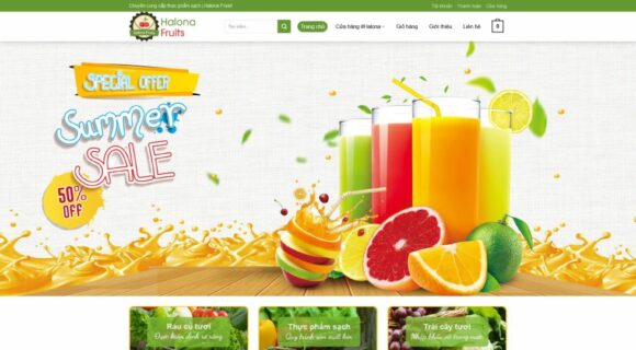 Thiết kế Website Bán Trái Cây. Theme Wordpress Thực Phẩm Bán Trái Cây 2