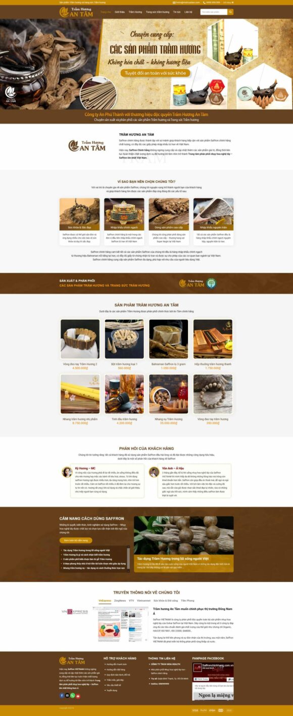 Thiết kế Website Bán Trầm Hương. Theme Wordpress Thương Mại Bán Trầm Hương