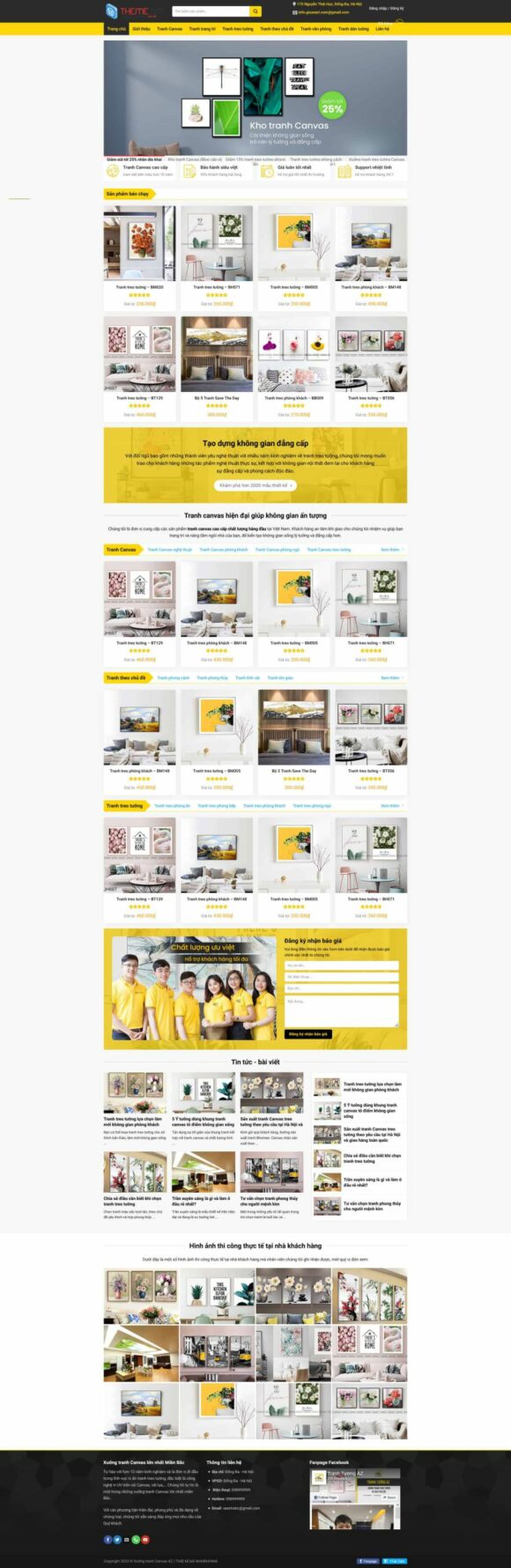 Thiết kế Website Bán Tranh Tường. Theme Wordpress Nghệ Thuật Bán Tranh Tường