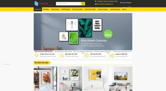 Thiết kế Website Bán Tranh Tường. Theme Wordpress Nghệ Thuật Bán Tranh Tường