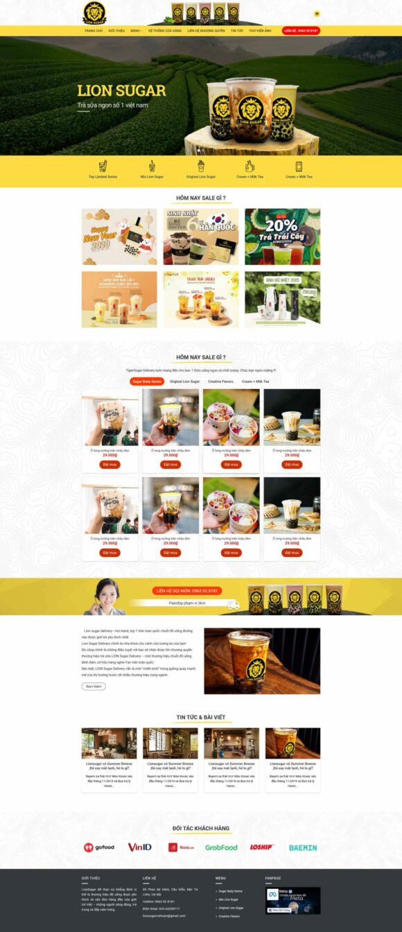 Thiết kế Website Bán Trà Sữa. Theme Wordpress Thực Phẩm Bán Trà Sữa 4.