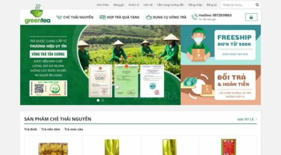 Desain Website untuk Menjual Teh Hijau. Tema Wordpress untuk Penjualan Teh Hijau 1.