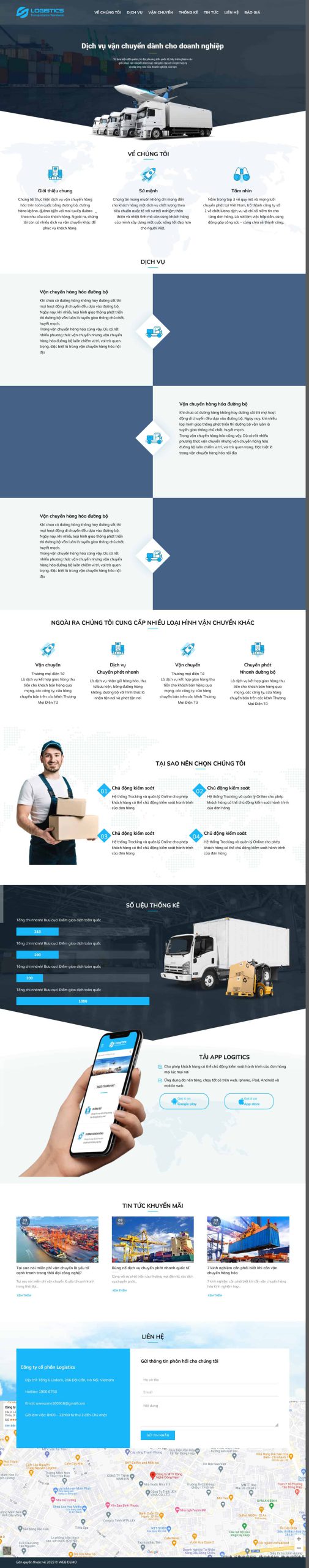 Thiết kế Website - Theme Wordpress Dịch Vụ Vận Chuyển Chuyên Nghiệp