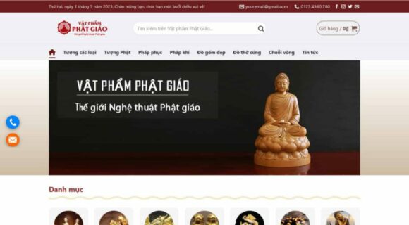 Desain Website E-commerce. Tema WordPress untuk Menjual Vihara Buddha