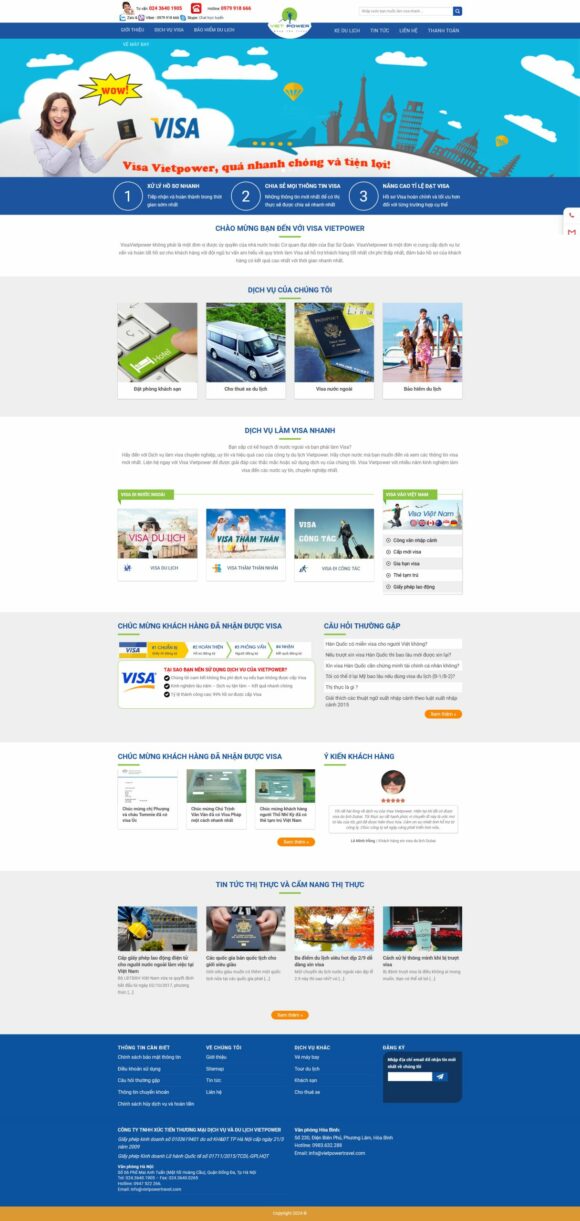 Thiết kế Website - Theme Wordpress Dịch Vụ Doanh Nghiệp Visa.