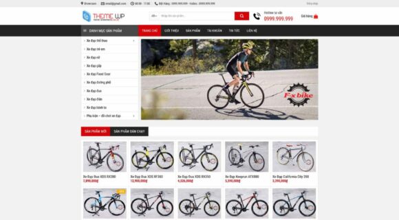 Website Design for Selling Bicycles. Wordpress Theme for Sports Selling Bicycles.