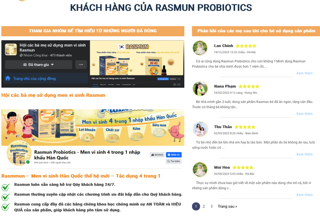 Customer Testimonials Features on Probiotics Website