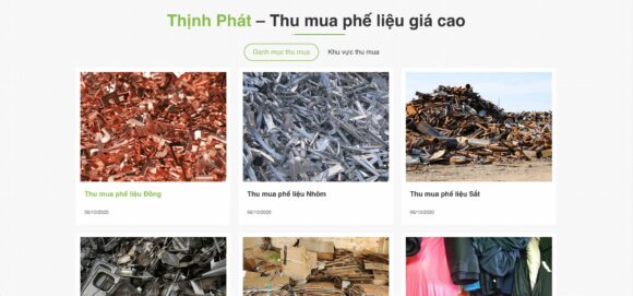 Danh mục thu mua của website mua bán phế liệu