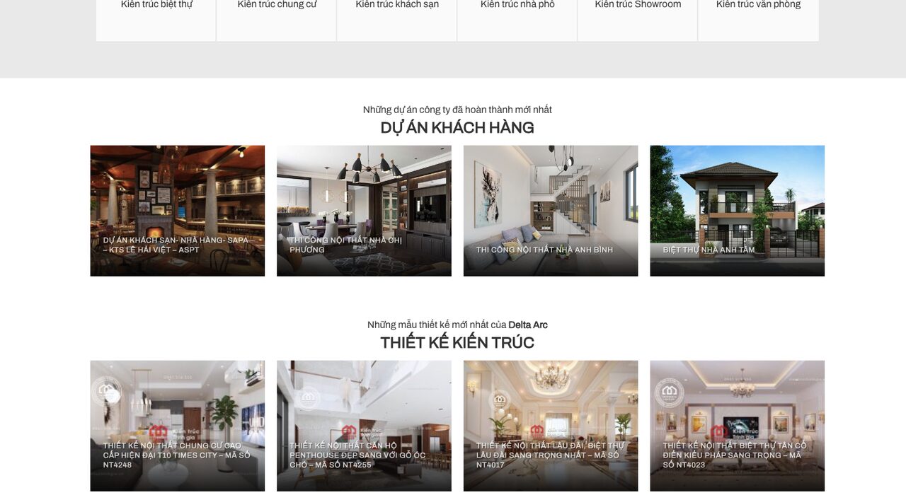 Dự án tiêu biểu trong Theme WordPress Nội Thất 21