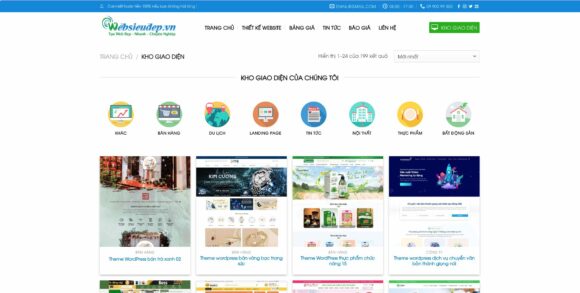 Kho mẫu giao diện có trong thiết kế website bán theme chuẩn SEO