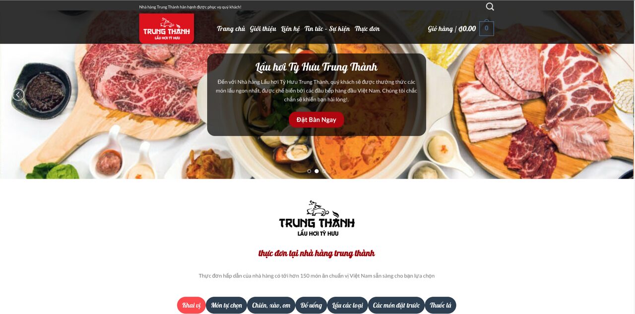 Theme WordPress Ẩm Thực Quán Nhậu 4 đặt bàn dễ dàng 