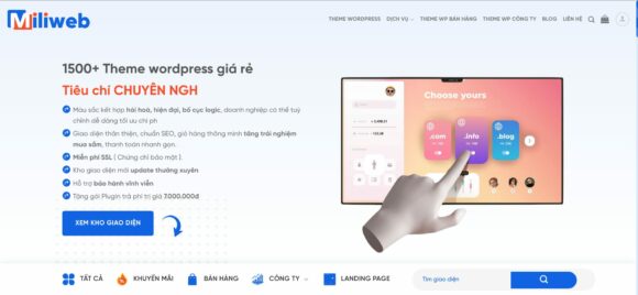 Theme WordPress Công Ty Marketing Bán Theme Miliweb có phong cách hiện đại