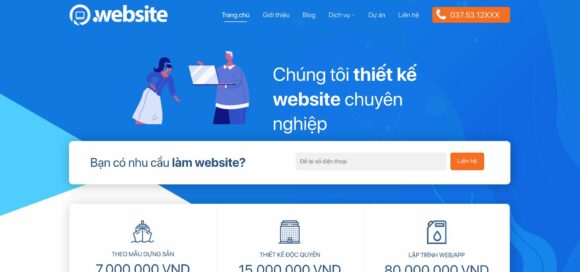 Theme WordPress Công Ty Thiết Kế Web 6 có giao diện hài hoà