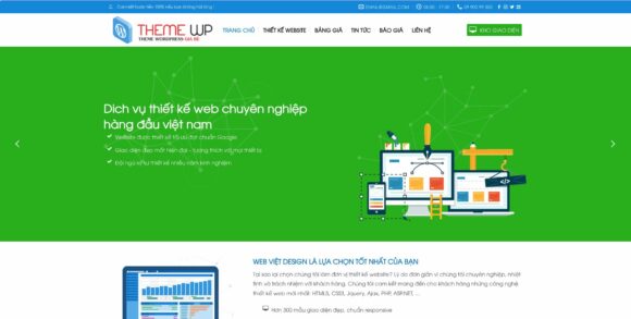 Trang chủ thiết kế website bán theme chuẩn SEO