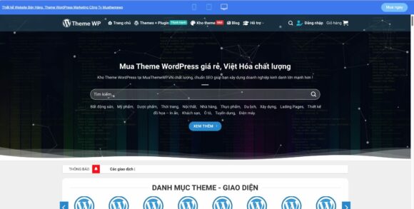 Theme WordPress Marketing Công Ty Muathemewp có phong cách hiện đại 