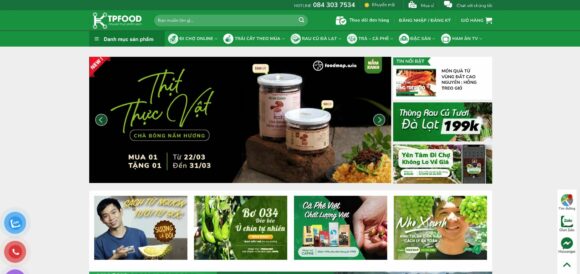 Trang chủ của Theme WordPress Thực Phẩm Nông Sản 5