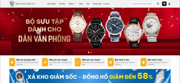 Trang chủ thiết kế Website Bán Đồng Hồ Cao Cấp 4