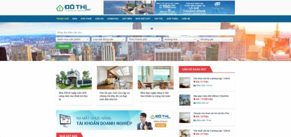 Giao diện thiết kế Website Bất Động Sản Mẫu 28 Đẹp