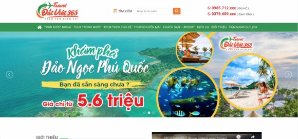 Thiết kế Website Tạo Blog Du Lịch 13 Danh Mục Du Lịch Hot