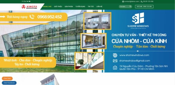 Thiết kế website Cơ Khí Doanh Nghiệp, Nội Thất, Xây Dựng Nhôm Kính 4