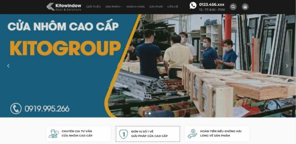 Trang chủ thiết kế website Cơ Khí, Doanh Nghiệp, Nội Thất, Xây Dựng Cửa Nhôm Kính 1