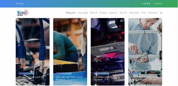 Trang chủ của thiết kế Website Công Nghệ Tin tức 