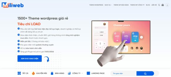 Giao diện của thiết kế Website Công Ty Marketing Bán Theme Miliweb