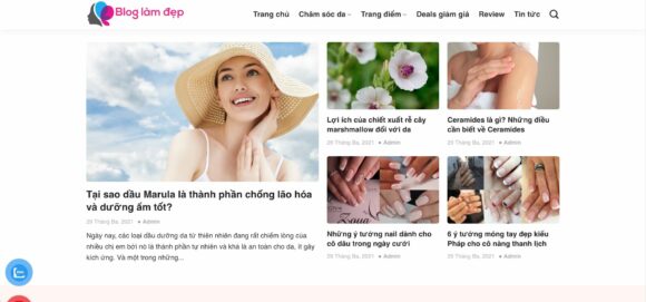 Mẫu Thiết kế Website Tin Tức Blog Làm Đẹp