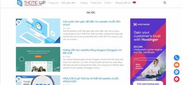 Tin tức nổi bật có trong website bán theme wordpress