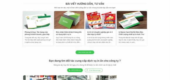 Thiết kế website in ấn tích hợp mục blog