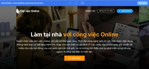 Trang chủ của thiết kế website tuyển dụng Topviec online