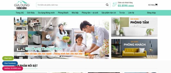 Trang chủ mẫu Thiết Kế Website Bán Đồ Gia Dụng 3