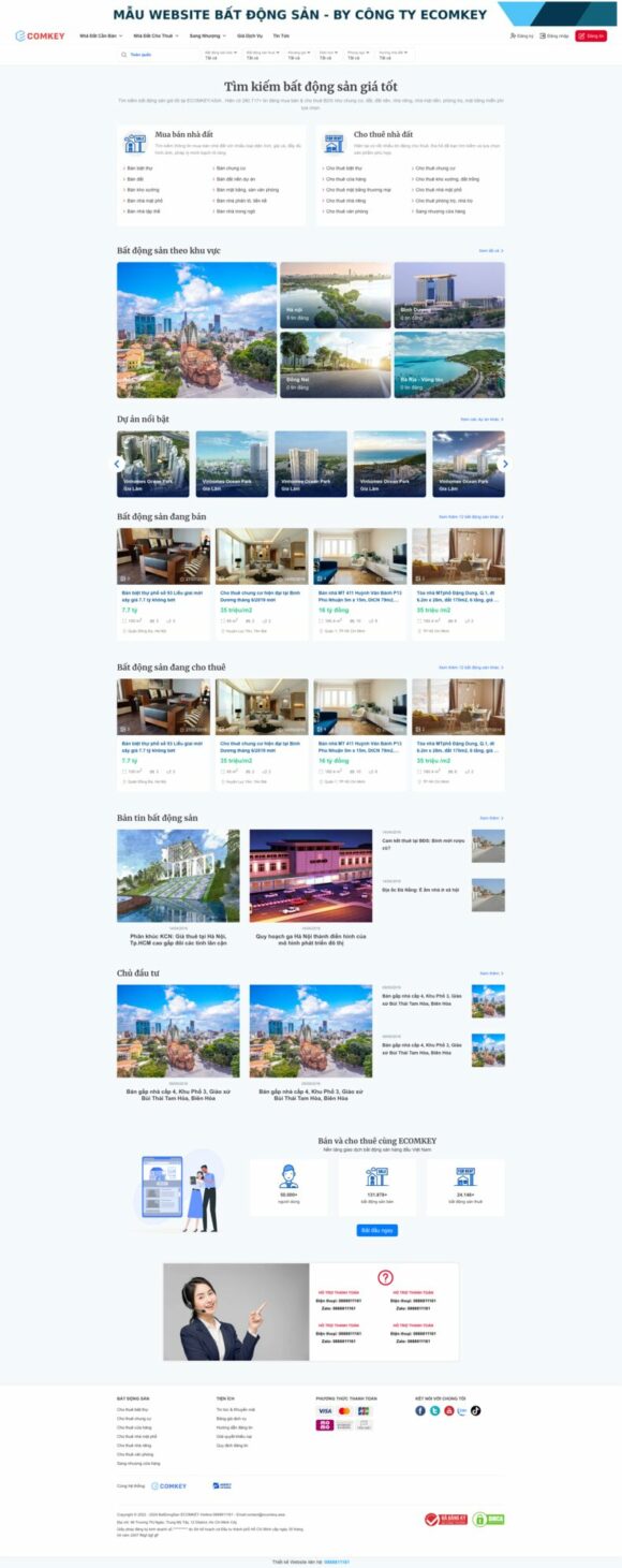 Thiết Kế Website - Theme WordPress Bất Động Sản Ecomkey