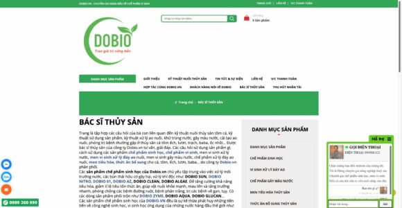 Tính năng bác sỹ thuỷ sản trong thiết kế website công ty Dobio