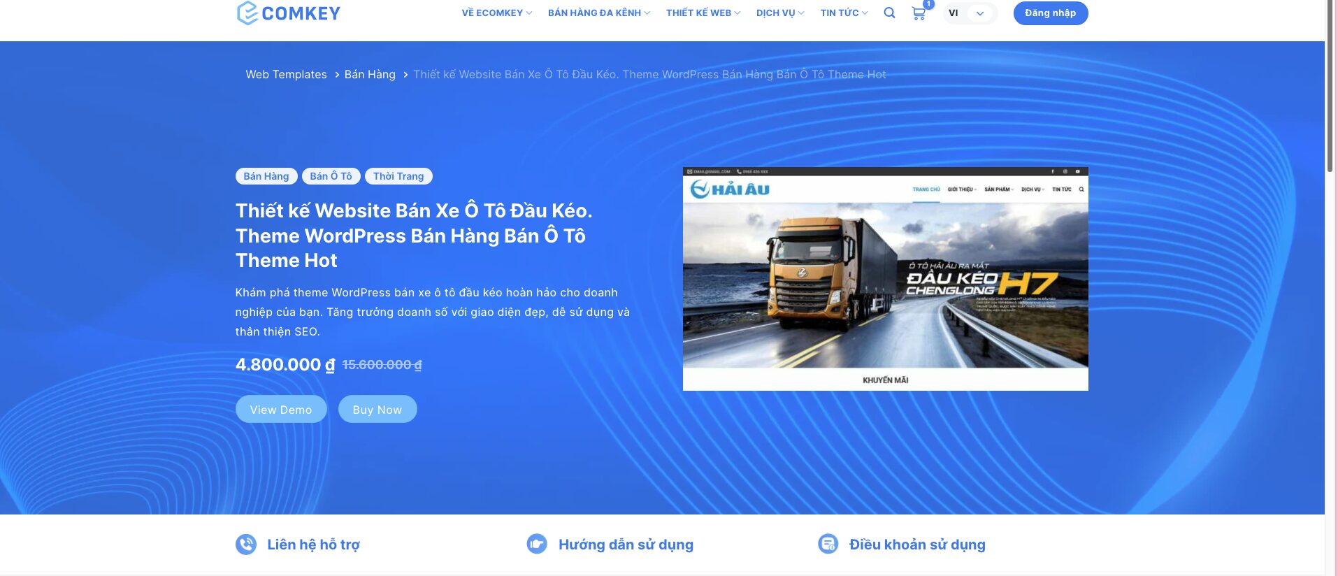 Ecomkey - Đơn Vị Thiết Kế Website Bán Ô Tô Uy Tín