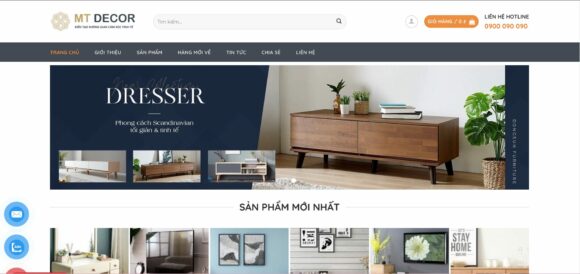 Giao diện của website nội thất đẹp mắt