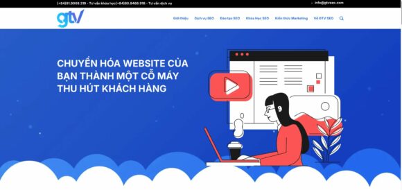 Giao diện trang chủ hiện đại của thiết kế website công ty Marketing