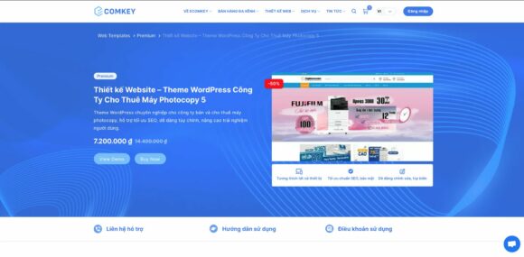 Giao diện demo của thiết kế website premium