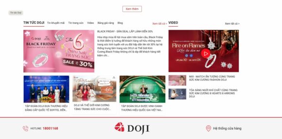 Thiết kế website Công Ty Doji dễ dàng tuỳ chỉnh