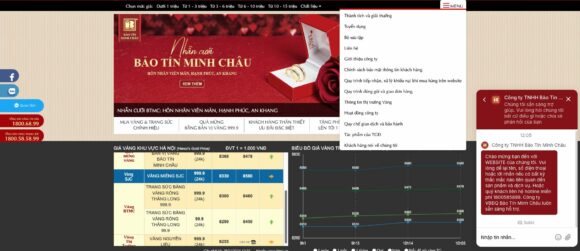 Thiết kế Website Trang Sức Sang Trọng Bảo Tín Minh Châu chuẩn SEO