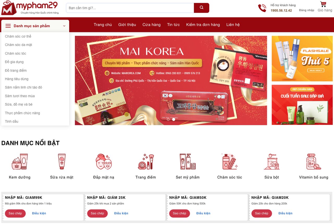 Giới thiệu theme wordpress mỹ phẩm mẫu 20 