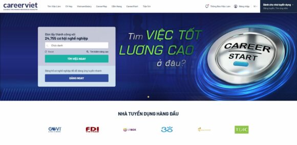 Trang chủ thiết Kế Website Công Ty Careerviet