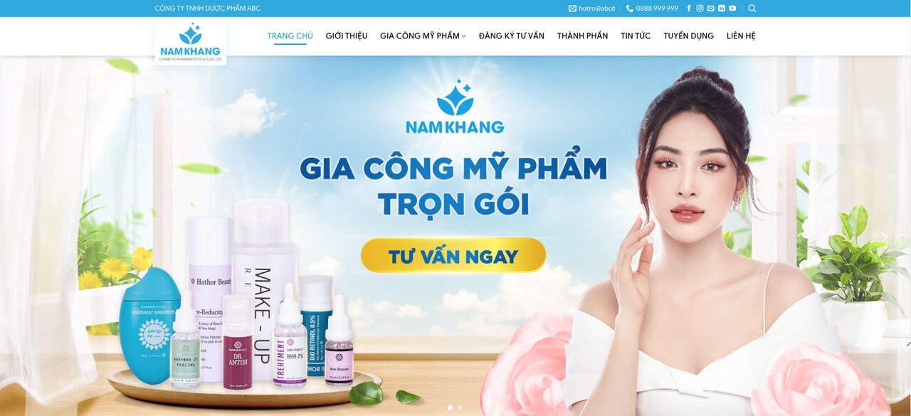 Theme WordPress Doanh Nghiệp Mỹ Phẩm 4 gia công mỹ phẩm