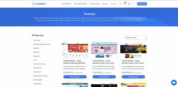 Trang chủ các mẫu thiết kế Website Premium