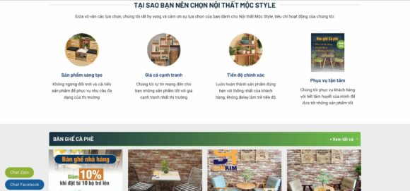 Thiết kế website nội thất tối ưu cho thiết bị di động 