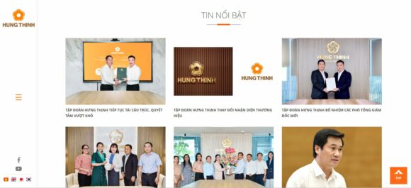 Tin tức tích hợp trong thiết kế website công ty Hưng Thịnh