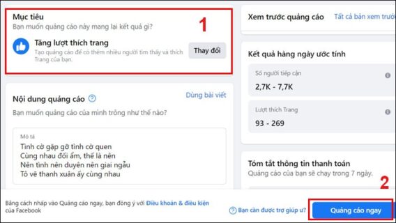 Xác định mục tiêu chạy quảng cáo Facebook