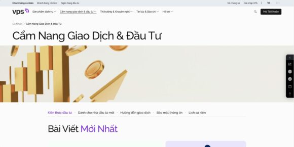 Cẩm nang tích hợp trong thiết kế website công ty chứng khoán VPS