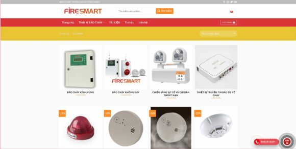 Danh mục trong thiết kế website công ty Firesmart